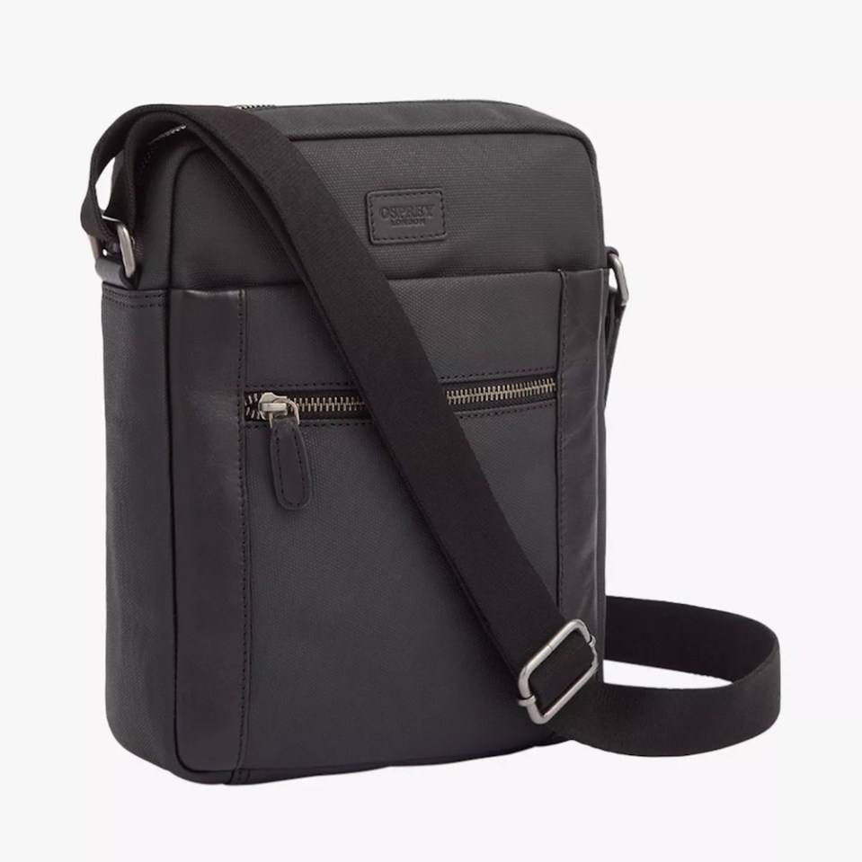 Black Osprey London crossbody bag.