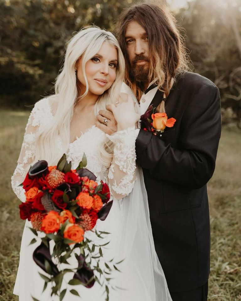 Billy Ray Cyrus and Firerose on their wedding day.