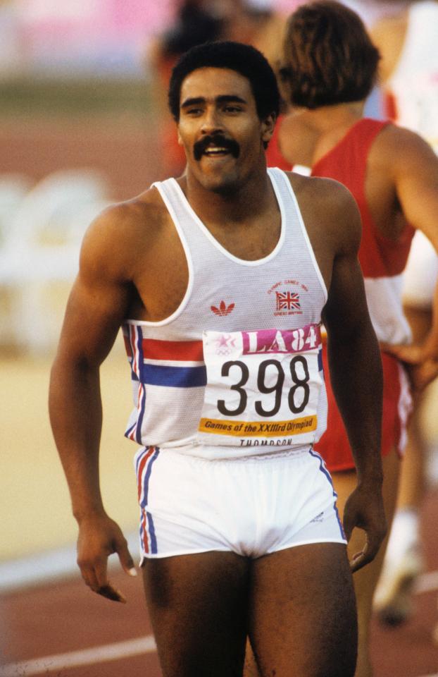 Daley Thompson, British athlete, at the 1984 Olympics.
