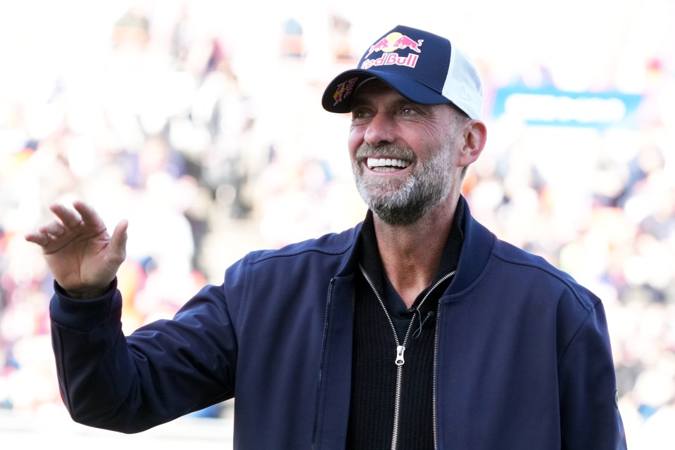 Jurgen Klopp, Head of Global Soccer for Red Bull, waving.