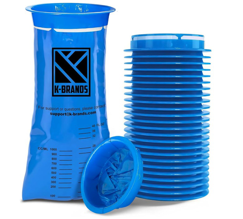 24 pack of leak-resistant, portable barf bags.
