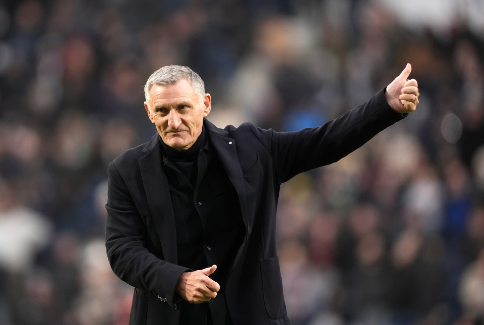 West Bromwich Albion manager Tony Mowbray giving a thumbs-up.