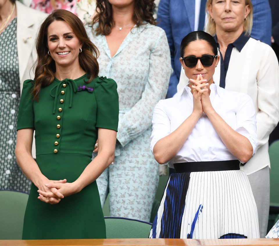 The Duchess of Cambridge and the Duchess of Sussex at Wimbledon.