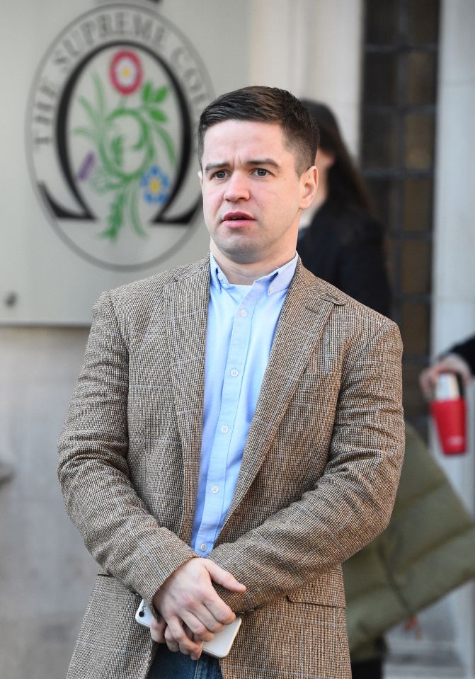 Sam Hallam outside the Supreme Court after losing his compensation case.