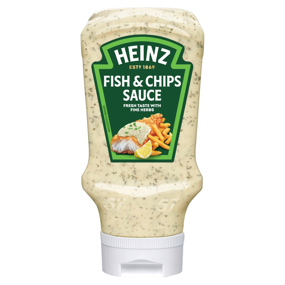 Heinz Fish & Chips Sauce bottle.
