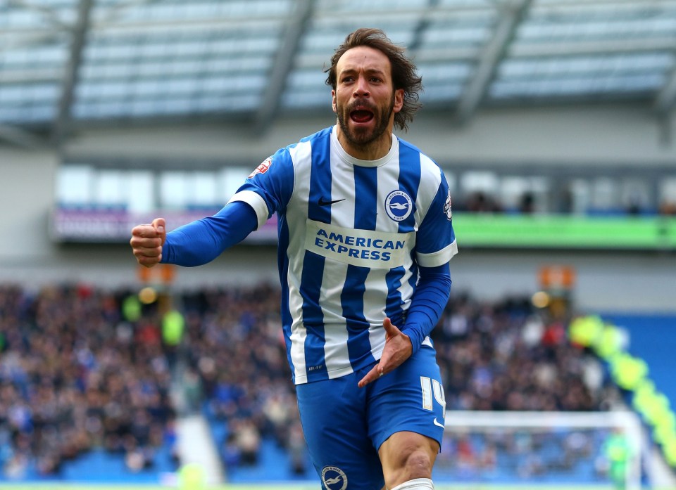 Inigo Calderon celebrating a goal.