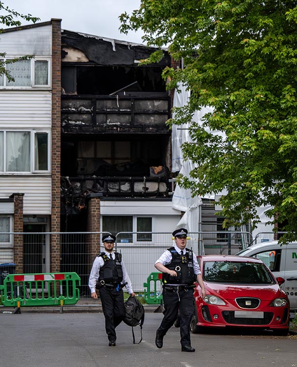 GV of an address in Tillett Close, Stonebridge Park, Brent, the scene of a house fire earlier in the day in which four people died. picture David Dyson