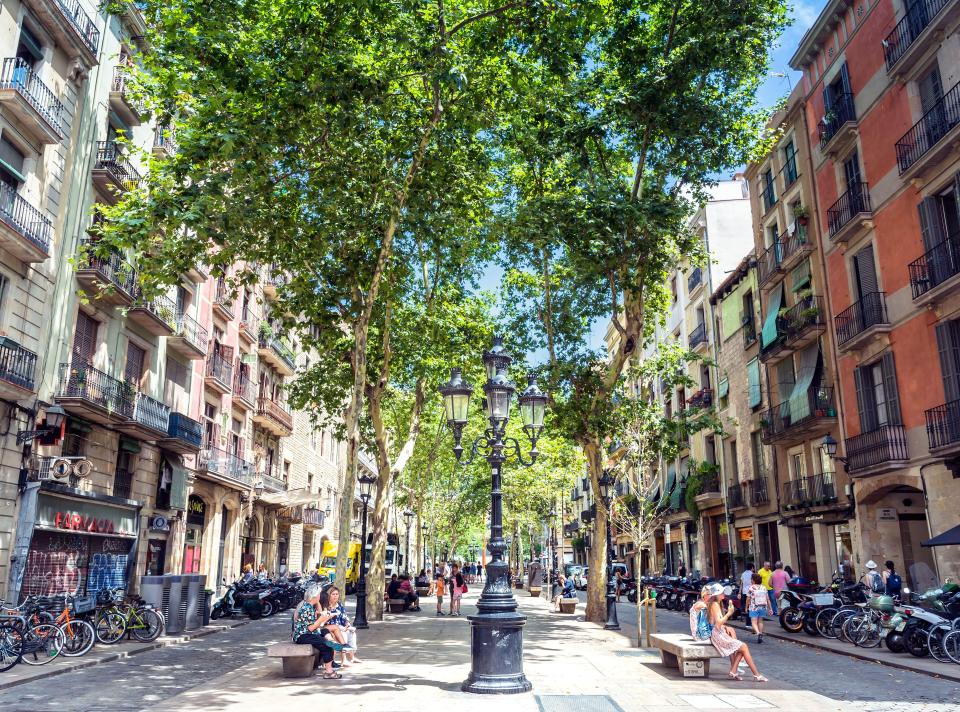 View of Passeig del Born in Barcelona, Spain.