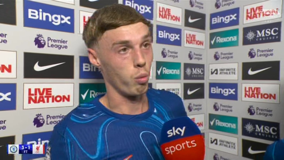 Soccer player post-game interview.