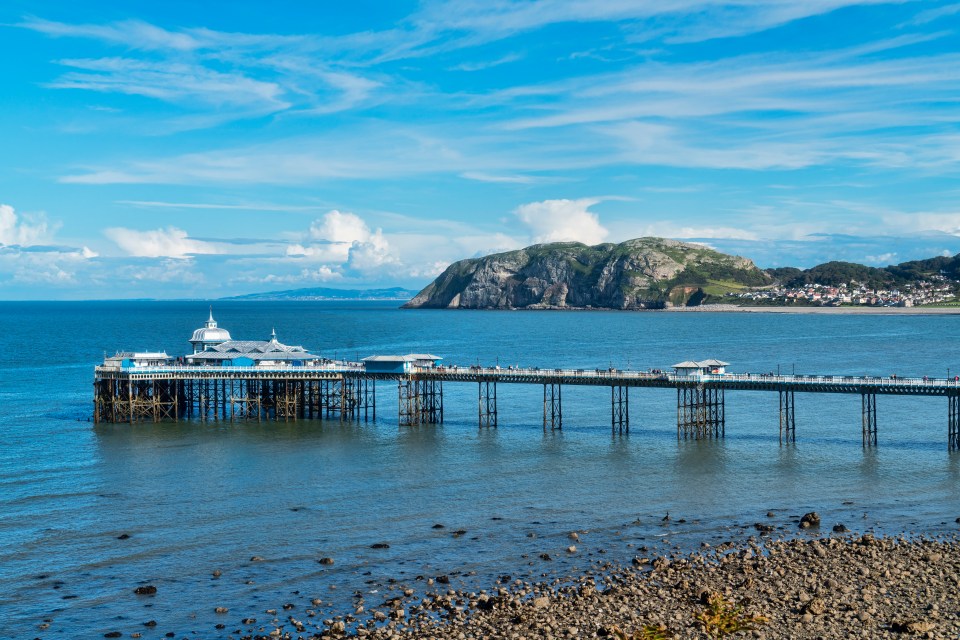 Llandudno pier in North Wales, with Little Orm in the background.
