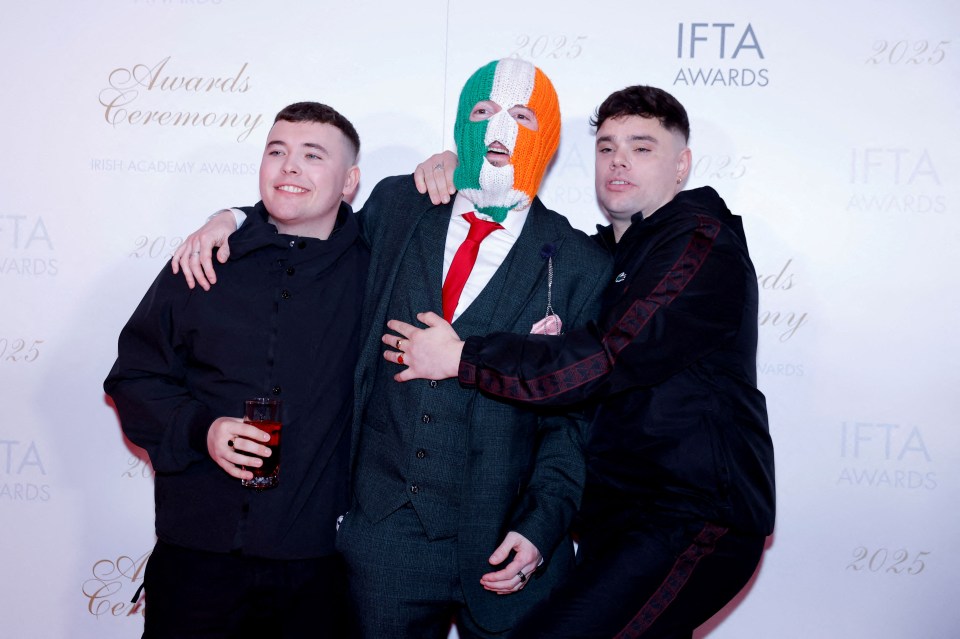 Kneecap band members at the IFTA Awards.