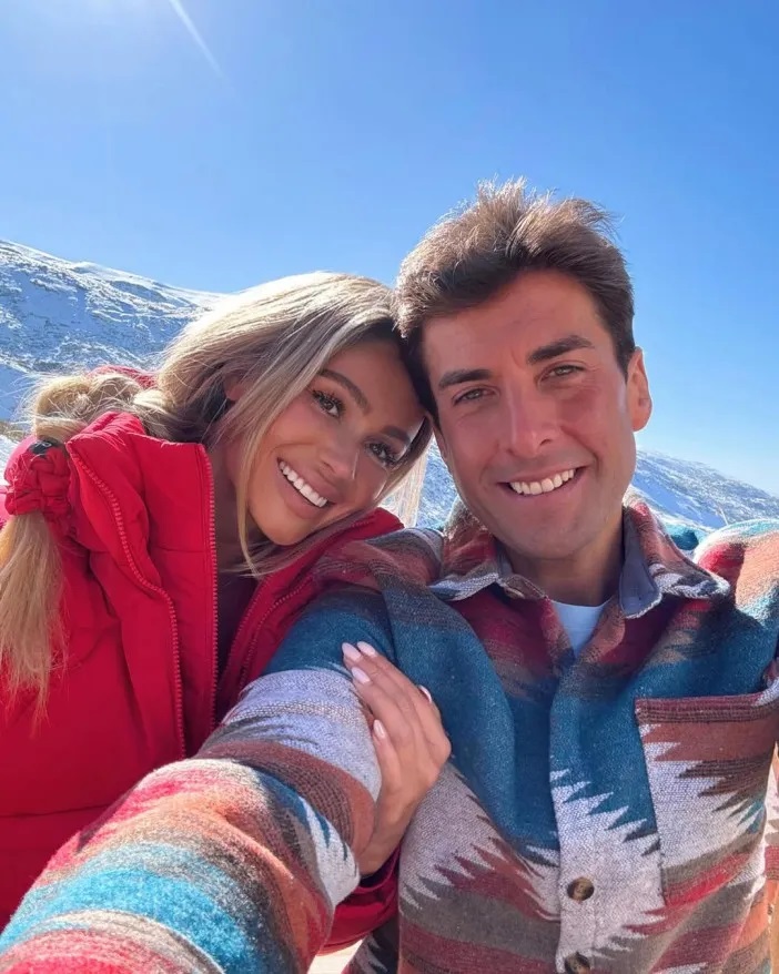 James Argent and Nicoline Artursson in a selfie in the mountains.