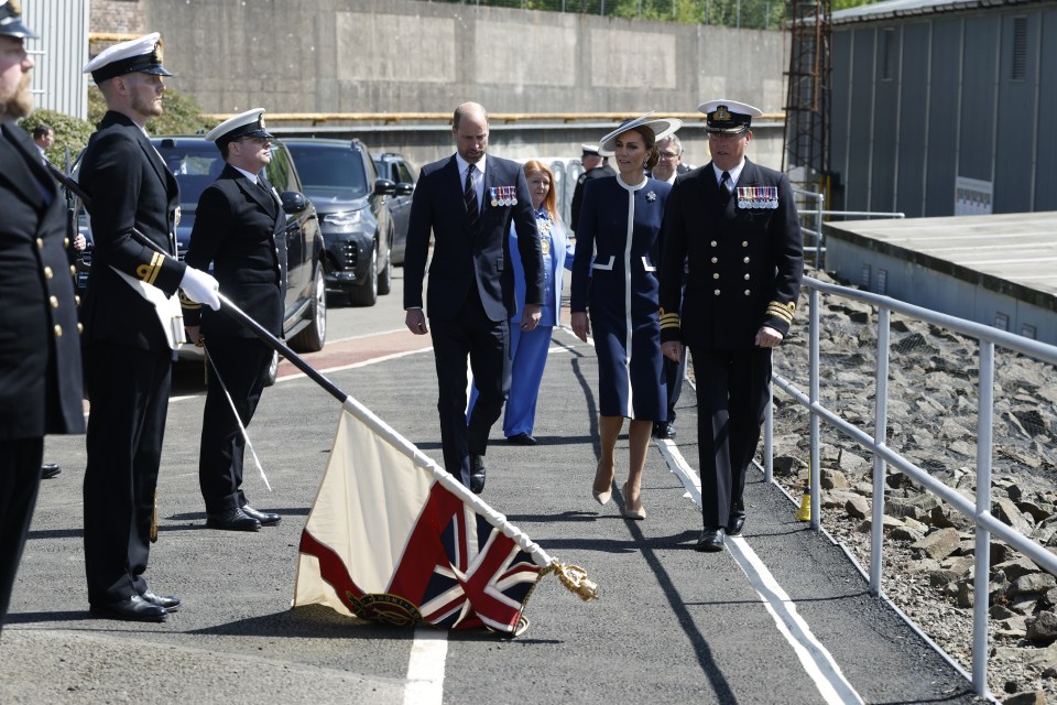 The Prince and Princess of Wales at a ship naming ceremony.
