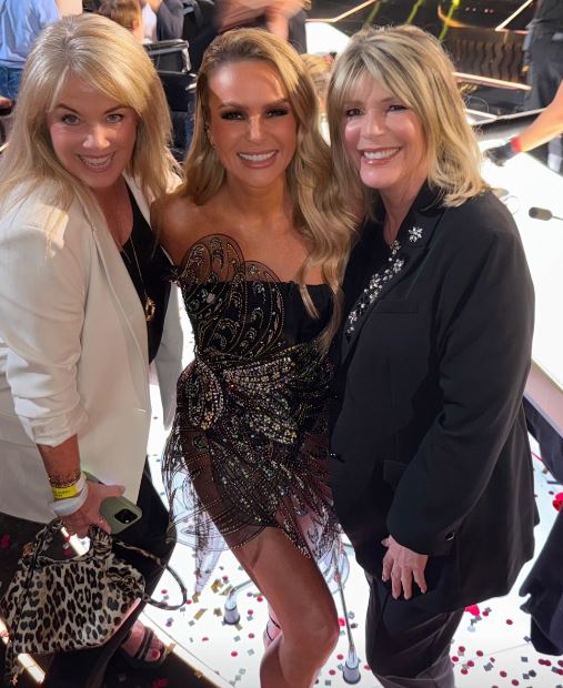 Ruth Langsford with two friends at a night out.