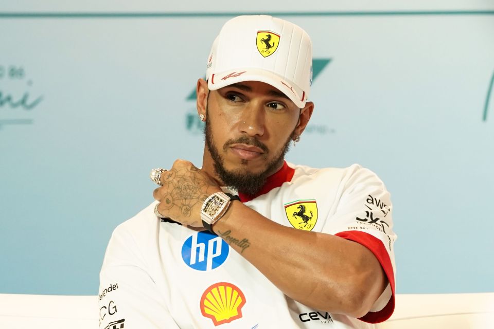 Lewis Hamilton at a press conference.