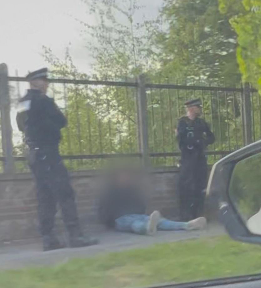 Man arrested by police.
